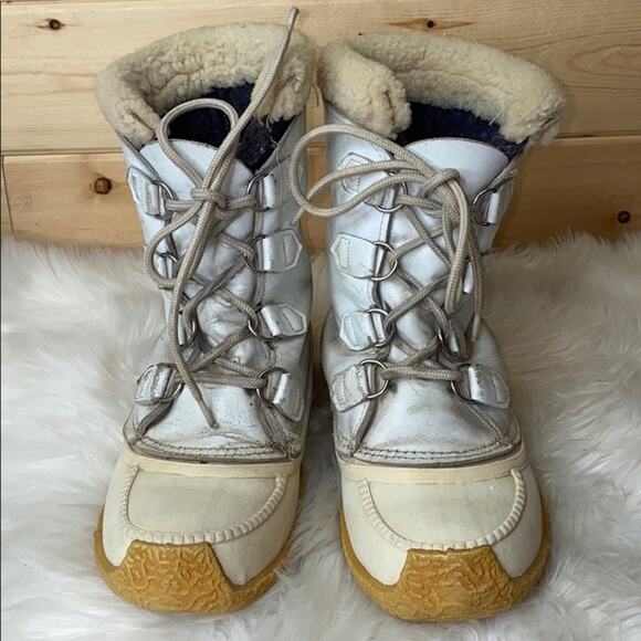 Sorel Chugalug White Cream Winter Boots Vintage - Picture 4 of 12